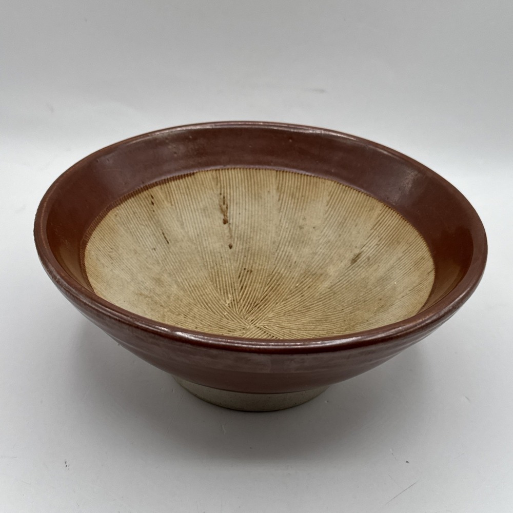 Suribachi Mortar Bowl Unisex 7.25in Brown Ceramic Japanese Grinder‎